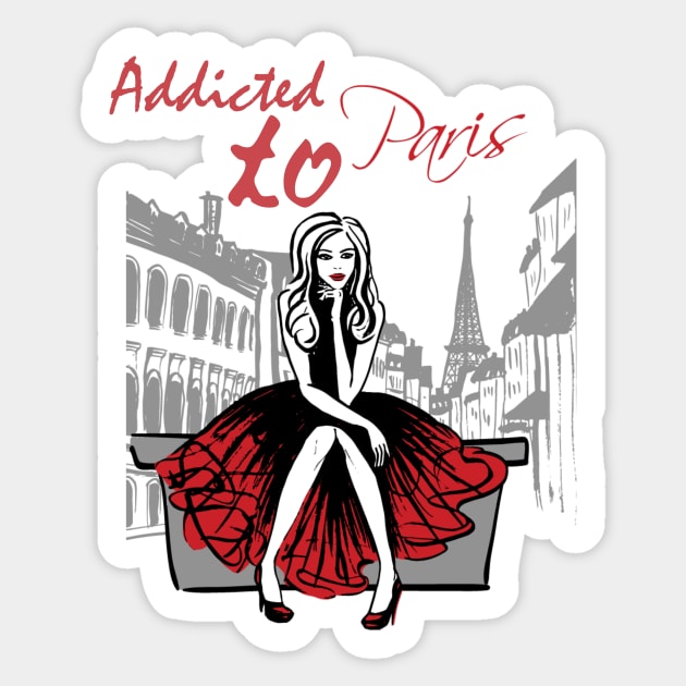 Addicted to Paris Sticker by Seopdesigns